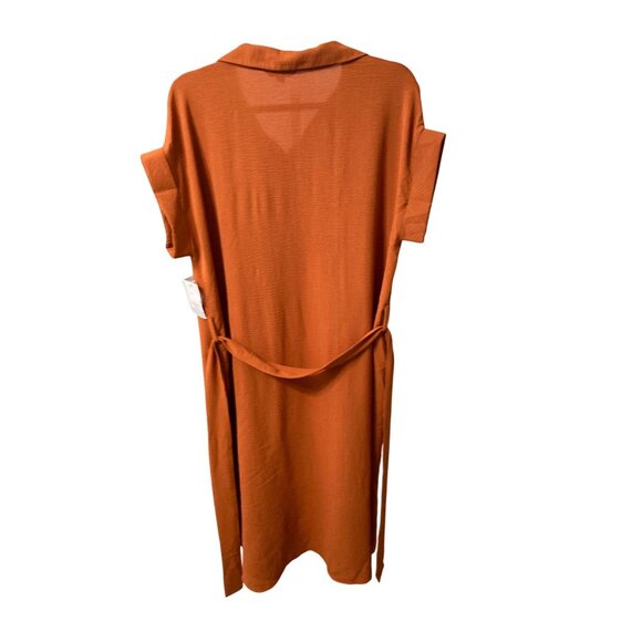 Ophelia Roe Button Front Belted Cinnamon Shirt Dress With Pockets Size Varies - Picture 4 of 9